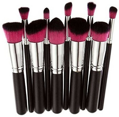 

Overmal Makeup Brushes Set Powder Foundation Eyeshadow Tool(hot Pink)(Pack of 10)