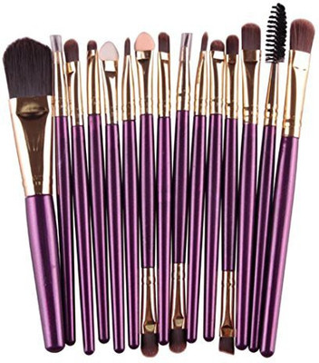

Binmer(tm) Eye Shadow Foundation Eyebrow Lip Brushes Tool (purple)(Pack of 15)