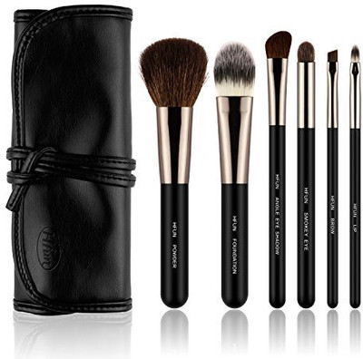

Hfun Black Make Up Brush Set Foundation Eyeliner Blush Contour Brushes With Cosmetic Case (black)(Pack of 6)