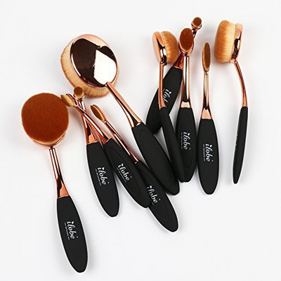 

Ilobe Rose Gold Oval Toothbrush Professional Makeup Brushes Sets (pack 10) (rose Gold)(Pack of 10)