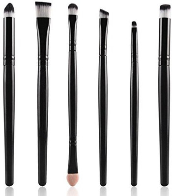 Hunputa New Pro Cosmetic Makeup Brush Lip Makeup Brush Eyeshadow Brush (black)(Pack of 6)