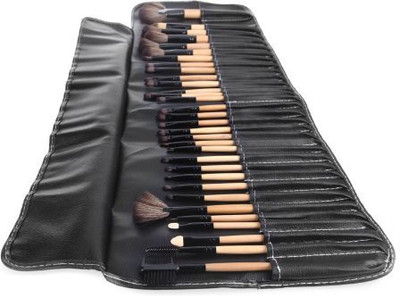 

Abody Wood Makeup Brushes Kit Professional Cosmetic Make Up Set + Pouch Bag Case (black)(Pack of 32)