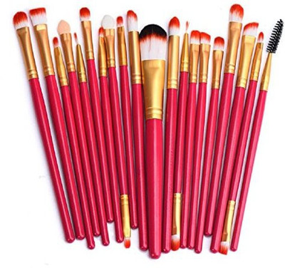 

Tonsee Makeup Brush, Makeup Brush Set Tools Make-up Toiletry Kit Wool Make Up Brush Set (red - 2)(Pack of 20)