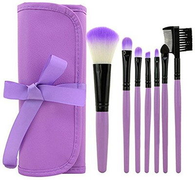 

Polytree Professional Cosmetic Makeup Tool Brush Kit Set With Bag (purple)(Pack of 7)