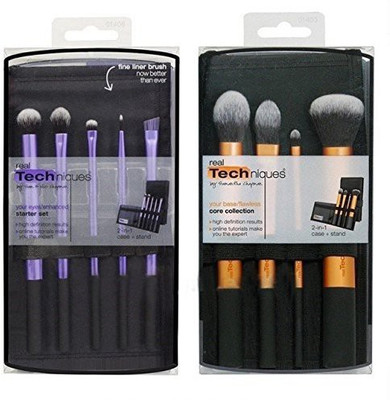 

Real Techniques Makeup Brush 2 Sets - Starter Set, Core Collection *authentic*(Pack of 9)