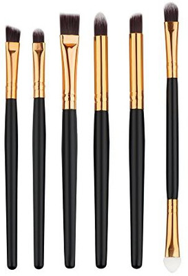 

Sankuwen Makeup Brush, Black Golden Cosmetic Makeup Lip Eyeshadow Brush(Pack of 6)