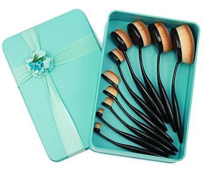 

Jollychic Women's Oval Makeup Concealer Foundation Powder Brush Set(Pack of 10)