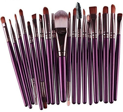 

Overmal Tools Make-up Toiletry Wool Make Up Brush Set(purple)(Pack of 20)
