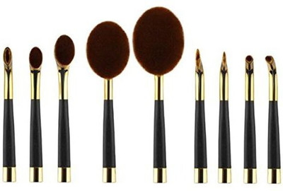 

Vovotrade Set, Pro Makeup Set Brushes Powder Foundation Eyeshadow Eyeliner Brush Lip Brush (gold)(Pack of 9)