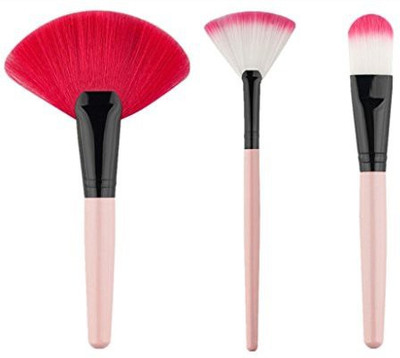 

Smtsmt 2017 Super Soft Pro Women Makeup Blush Fan-shaped Cosmetic Powder Brush (pink)(Pack of 3)