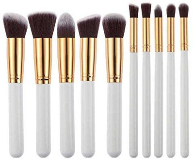 

Bolayu Set Powder Foundation Eyeshadow Tool Makeup Brushes White(Pack of 10)