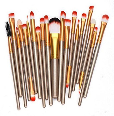 

Leewa Make-up Toiletry Kit Wool Make Up Brush Set - Synthetic Hair + Wood Handle -pack 20(Pack of 20)