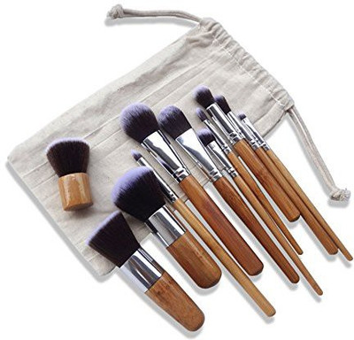 

Dushow Women Professional / Bamboo Handle Makeup Cosmetic Eyeshadow Foundation Concealer Brush Set (purple)(Pack of 11)