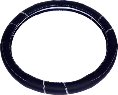 

OSHOTTO Steering Cover For Universal For Car Universal For Car(Black, Leather)