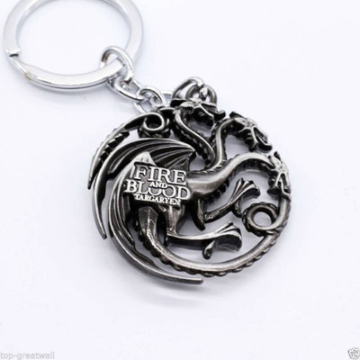 

NeoTask Game of Thrones Targaryen Dynasty Badge silver metal keychain Key Chain