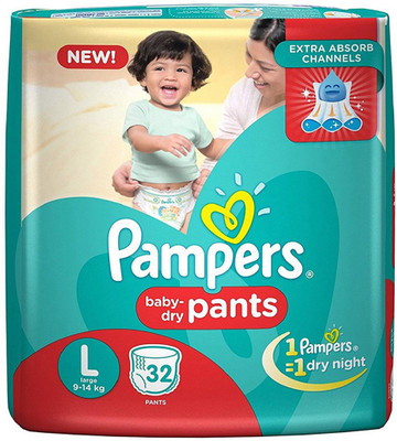 

Pampers Baby-Dry Pants - L(32 Pieces)