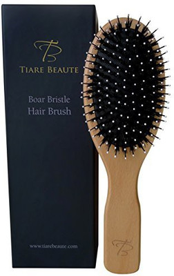 

Tiare Beaute Boar Bristle Hair Brush With Easy To Hold Handle