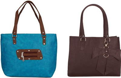 

Vera Stayle Hand-held Bag(Blue, Brown)