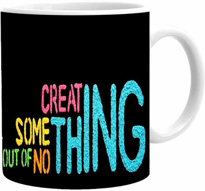 

Maison N Mode Create Something Coffee Ceramic Mug(330 ml), Multicolor