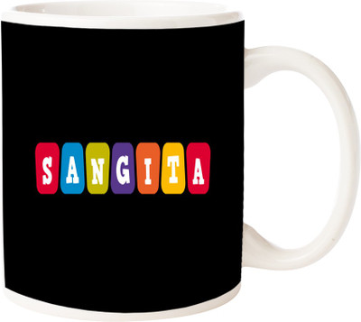 

Maison N Mode Sangita Block Coffee Ceramic Mug(330 ml), Multicolor