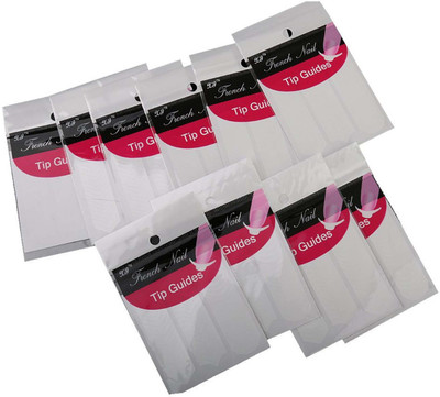 

FOK Set Of 10 Nail Art Decoration Nail Tip Guide Sticker(Multicolor)