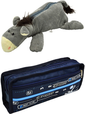 

Hrinkar Cartoon Animal and Printed Art Plastic Pencil Boxes(Set of 2, Multicolor)