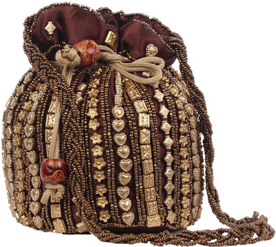 

SPHINX Contemporary Handcrafted Potli Bag for Women/Girls - 1 Piece (Brown) Potli(Brown)