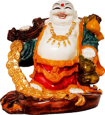 

Art N Hub Fengshui God Laughing Buddha Vastu Idol - Handicraft Decorative Home Décor God Figurine / Statue Gift item Decorative Showpiece - 24 cm(Earthenware, Multicolor)