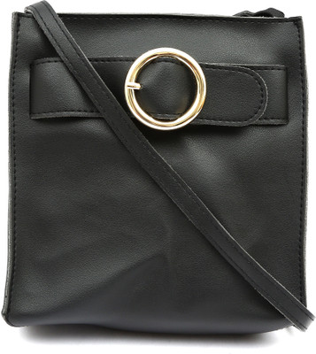 

Pepgirls Girls Casual Black Leatherette Sling Bag