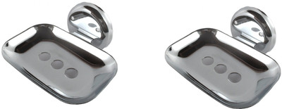 

DECZO Platinum Look Set of 2 Stainless Steel Soap Holders(Silver)