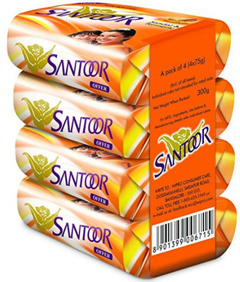 

Santoor Sandal & Turmeric Soap(300 g, Pack of 4)