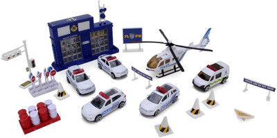 

Hamleys NE COMDAQ DIE-CAST FREE WHEEL CAR SET POLICE -32(Multicolor)