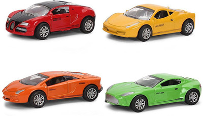 

Smiles Creation Beautiful Die-Cast Model Car Pack of 4 - Pull Back Action Toy for Kids(Multicolor)