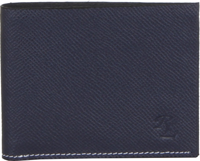 

RLE Men Blue Genuine Leather Wallet(3 Card Slots), Navy blue