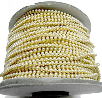 

AM Pearl chain for jewellery making,perfect for jhumkis and bangles! 3mm pearl size