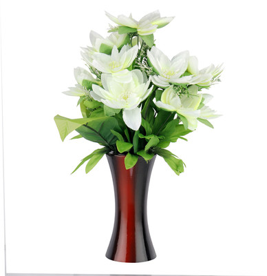 

Alisan Artificial Flowers with Vase White Assorted Artificial Flower with Pot(16 inch, Pack of 1)