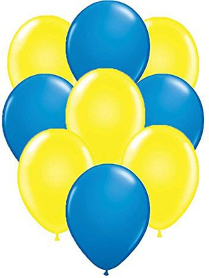 

PARTY PROPZ Solid MINION BIRTHDAY DECORATION / YELLOW BLUE BALLOON 10 PCS / MINION PARTY SUPPLIES Balloon(Multicolor, Pack of 10)