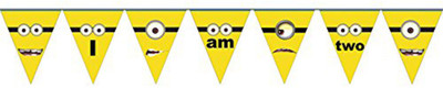 

PARTY PROPZ MINION BIRTHDAY DECORATION / AGE BUNTING TWO / MINION PARTY SUPPLIES Pennant Banner(5 ft, Pack of 1)