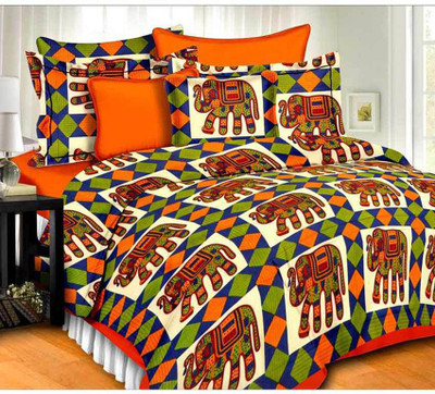 

clarks creation Cotton Double Printed Bedsheet(Pack of 1, Multicolor)