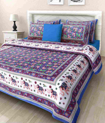 

clarks creation Cotton Double Printed Bedsheet(Pack of 1, Multicolor)