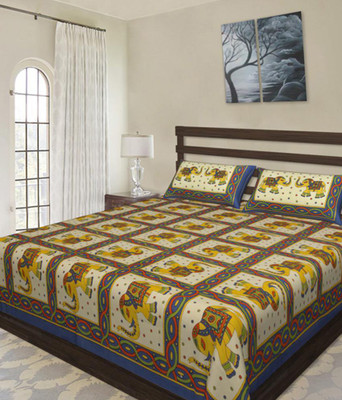 

Fagna Creation Cotton Double Printed Bedsheet(Pack of 1, Multicolor)