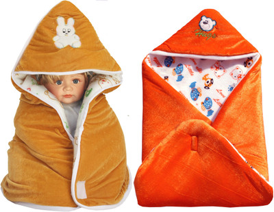 

My NewBorn Cartoon  Hooded Baby Blanket(Polyester, Beige, Orange