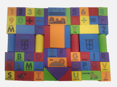 

Emob 65 PCS 3D Colorful Learning Numbers and Alphabets Non-Toxic Eva Foam Building Soft Blocks Set Educational Toy(Multicolor)