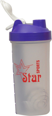 

mega star multi user BPA Free Plastic Sports 600 ml Shaker(Pack of 1, Blue)