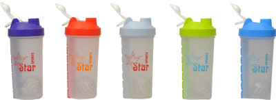 

mega star Sports 600 ml Shaker(Pack of 5, Multicolor)
