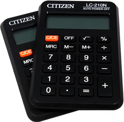 

Citizen |Pack of 2| LC-210N Stealodeal |Pack of 2| LC-210N Basic Calculator(8 Digit)