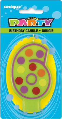 

Funcart BIRTHDAY CANDLE "6" Candle(Multicolor, Pack of 1)