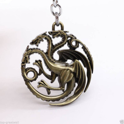 

NeoTask Game of Thrones Targaryen Dynasty Badge silver metal Key Chain(Gold)