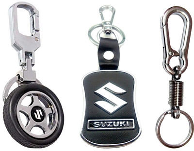 

City Choice New Combo of Wheel Hook Locking Key Chain(Black, Silver)