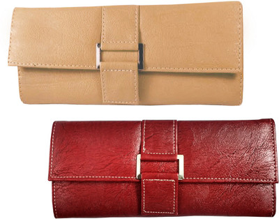 

Lady bar Casual Tan, Red Clutch, Red;tan